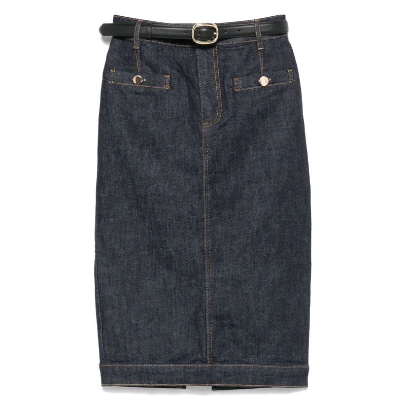 Self-Portrait Women Denim Skirt